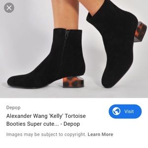 Alexander Wang Kelly Suede Booties, Tortoise Heels